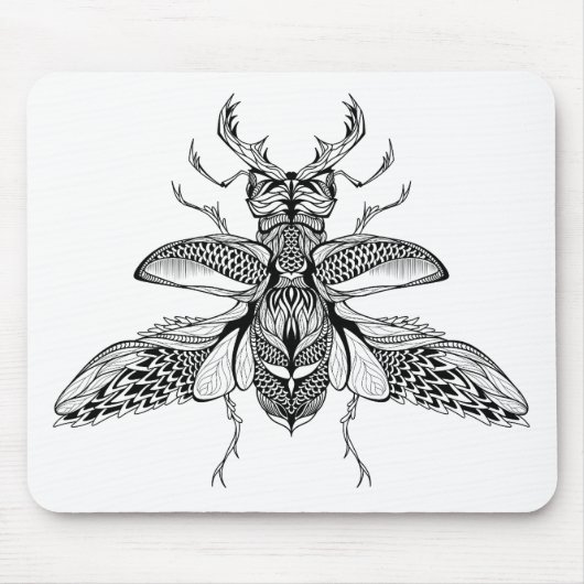 Geïnspireerd Psychedelic Stag-Beetle Muismat (Voorkant)