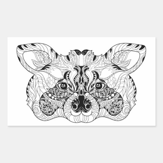 Geïnspireerd raket rechthoekige sticker (Voorkant)