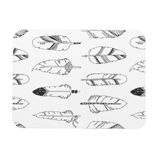 Geïnspireerd Retro Feather Patroon Magneet (Horizontaal)