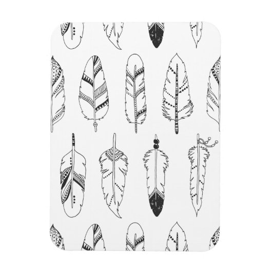 Geïnspireerd Retro Feather Patroon Magneet (Verticaal)