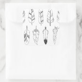 Geïnspireerd Retro Feather Patroon Vierkante Sticker (Tas)