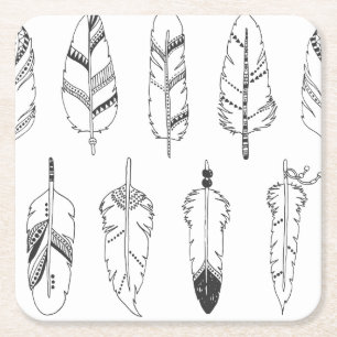 Geïnspireerd retroflectiepatroon vierkante kartonnen onderzetter