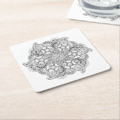 Geïnspireerd rond element vierkante kartonnen onderzetter (Schuin)