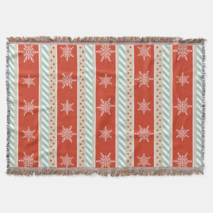  geïnspireerd rood-Mint-Snowflakes patroon Deken