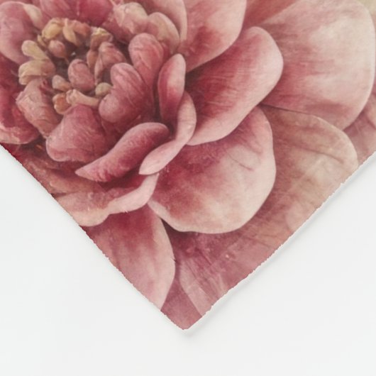 geïnspireerd roze bloemenpatroon fleece deken (Hoek)