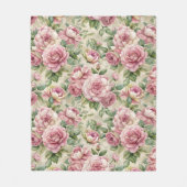  geïnspireerd roze bloemenpatroon fleece deken (Voorkant)