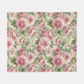   geïnspireerd roze bloemenpatroon fleece deken (Voorkant (Horizontaal))