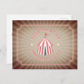  geïnspireerd roze circustent Verjaardag Uitnodiging Briefkaart (Voorkant / Achterkant)