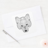 Geïnspireerd schuimhoofd vierkante sticker (Envelop)