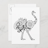 Geïnspireerd struisvogel briefkaart (Voorkant / Achterkant)
