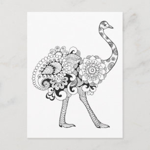 Geïnspireerd struisvogel briefkaart