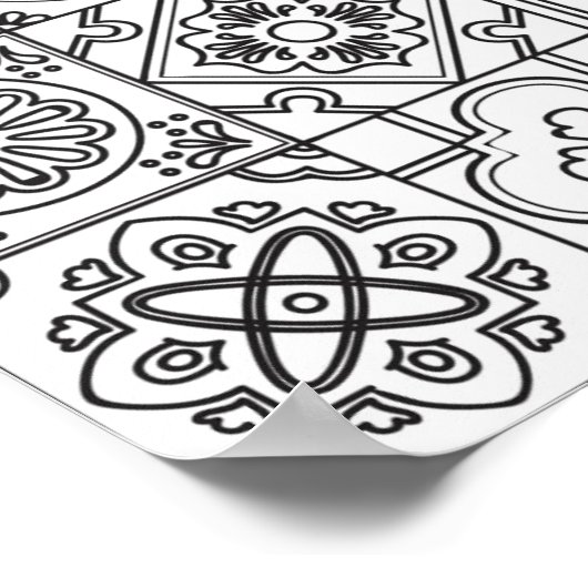 Geïnspireerd Talavera Pattern 2 Poster (Hoek)