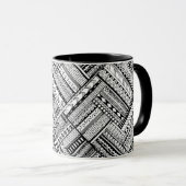 Geïnspireerd tribaal kunstpatroon mok (Voorkant rechts)