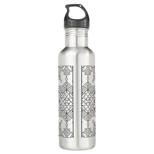 Geïnspireerd tribaal wapenpatroon waterfles (Achterkant)