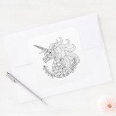 Geïnspireerd Unicorn Vierkante Sticker (Envelop)