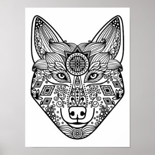 Geïnspireerd Wolf Head 2 Poster