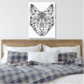 Geïnspireerd Wolf Head 6 Canvas Afdruk (Insitu (Slaapkamer))