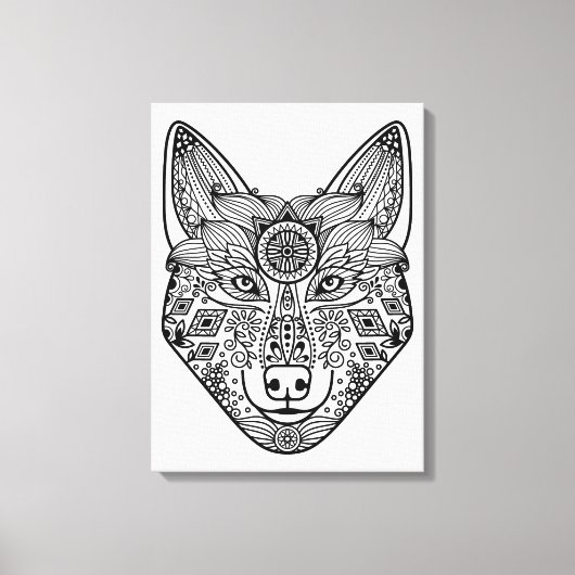 Geïnspireerd Wolf Head 6 Canvas Afdruk (Voorkant)