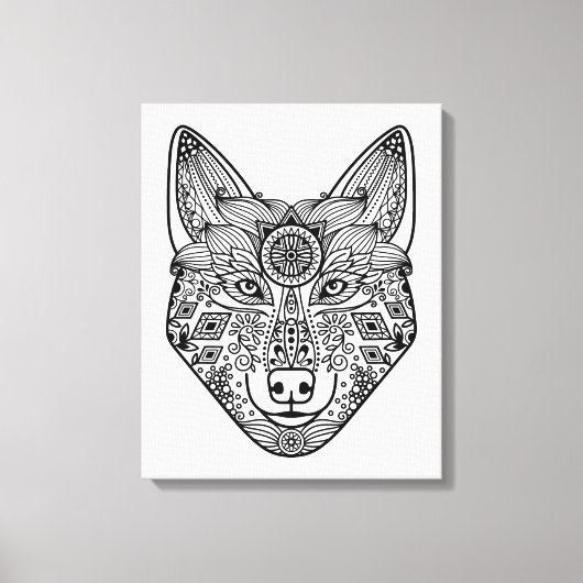 Geïnspireerd Wolf Head 6 Canvas Afdruk (Voorkant)