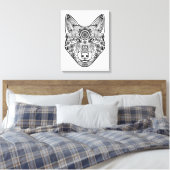 Geïnspireerd Wolf Head 6 Canvas Afdruk (Insitu (Slaapkamer))