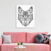 Geïnspireerd Wolf Head 6 Canvas Afdruk (Insitu (Woonkamer))