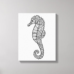 Geïnspireerd Zee paard 6 Canvas Afdruk