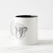 Geïnspireerde aap tweekleurige koffiemok (Voorkant links)