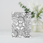 Geïnspireerde bloemen briefkaart (Staand voorkant)