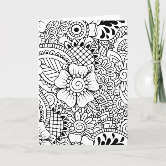 Geïnspireerde bloemen kaart (Voorkant)