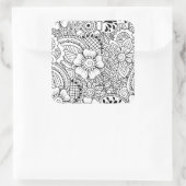 Geïnspireerde bloemen vierkante sticker (Tas)