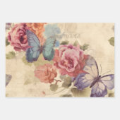 geïnspireerde bloemen & vlinders inpakpapier vel (Voorkant)