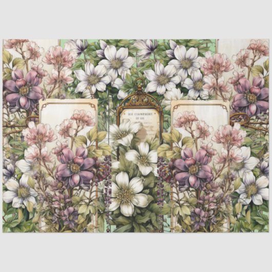  geïnspireerde bloemencollage decoupage tissuepapier (Voorkant)