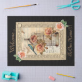  geïnspireerde bloemenvogelkooi decoupage tissuepapier (Craft)