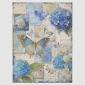 geïnspireerde Blue Floral Collage Decoupage Tissuepapier (Voorkant)