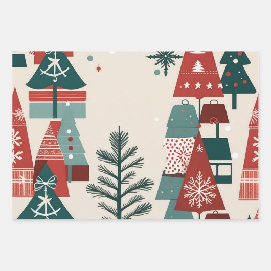 -geïnspireerde cadeauverpakking, nostalgische kers inpakpapier vel (Voorkant 3)