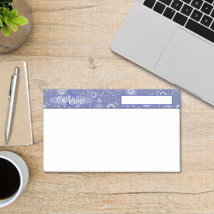 geïnspireerde elegante blauw-witte bloem post-it® notes
