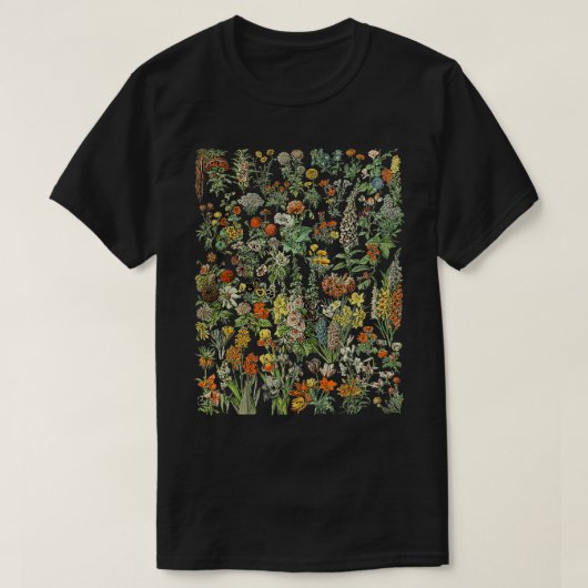  geïnspireerde Floral Botanical Chart T-shirt (Design voorkant)