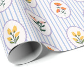  geïnspireerde Floral Striped Wrapping Paper Cadeaupapier (Rol Hoek)