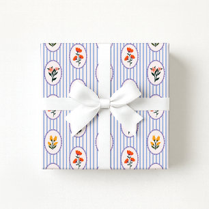  geïnspireerde Floral Striped Wrapping Paper Cadeaupapier