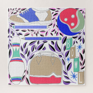 geïnspireerde Folk Art Bowling Pin en Bag Legpuzzel
