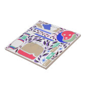 geïnspireerde Folk Art Bowling Pin en Bag Tegeltje (Zijkant)