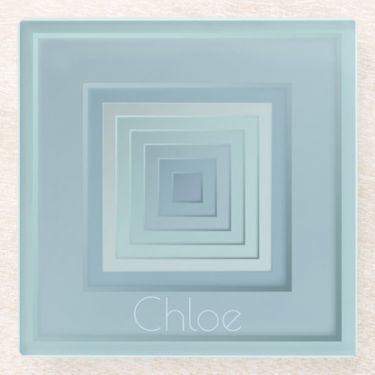 geïnspireerde geometrische vierkanten glazen onderzetter (Voorkant)