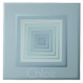 geïnspireerde geometrische vierkanten tegeltje (Voorkant)