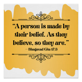 Geïnspireerde gouden minimalistische Bhagavad Gita Perfect Poster