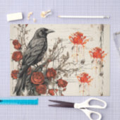  geïnspireerde grunge rode rozen Raven Tissuepapier (Craft)