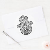 Geïnspireerde hamsa hand ronde sticker (Envelop)