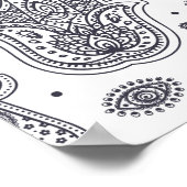 Geïnspireerde hand Drawn Hamsa 2 Poster (Hoek)