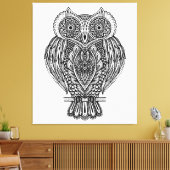Geïnspireerde Hand getrokken  Uil 6 Canvas Afdruk (Insitu (Woonkamer))