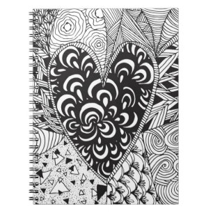 Geïnspireerde Hart Doodle Notitieboek
