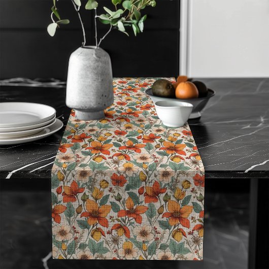 -geïnspireerde Herfst Floral Table Runner Classic Lange Tafelloper